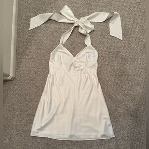 Le Rose stories Lila bow satin slip dress